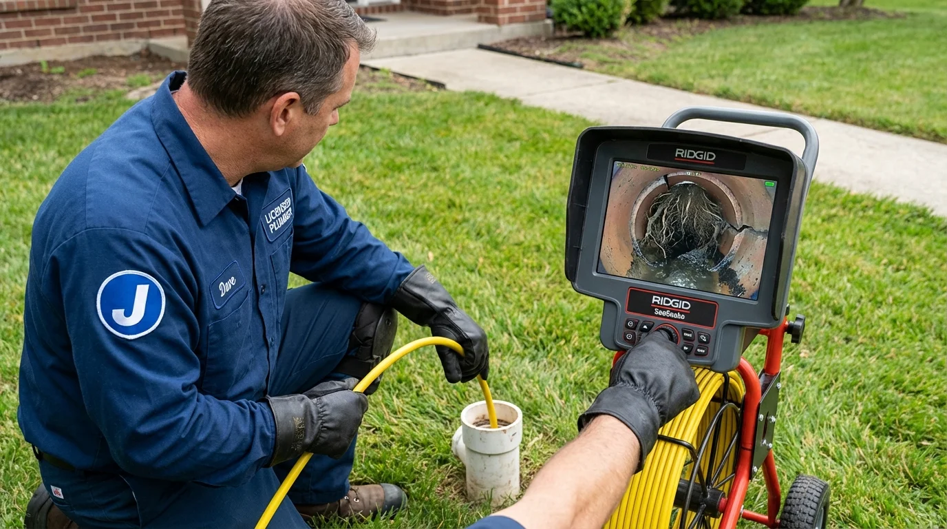 Sewer camera inspection being performed by Johns Plumbing LLC in Olmito